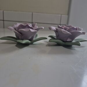 Enesco Purple and Green Faux Floral Accents